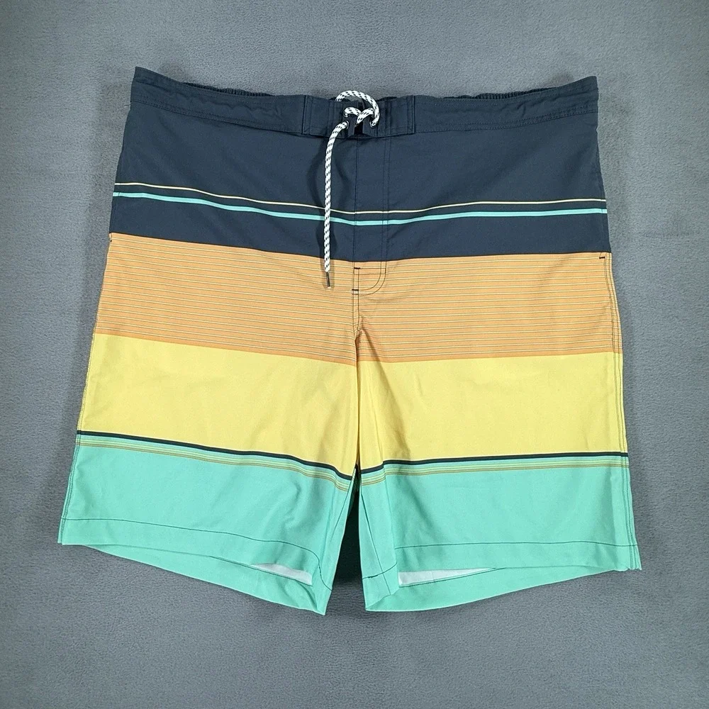 Sonoma Swim Trunks Mens 3XLT Board Shorts Stretch Color Block‎ Lined